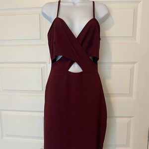 Fashionnova burgundy midi dress